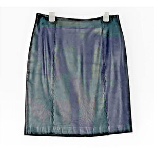 Vintage‎ 90s Petite Sophisticate Womens 2 Straight Black Authentic Leather Skirt